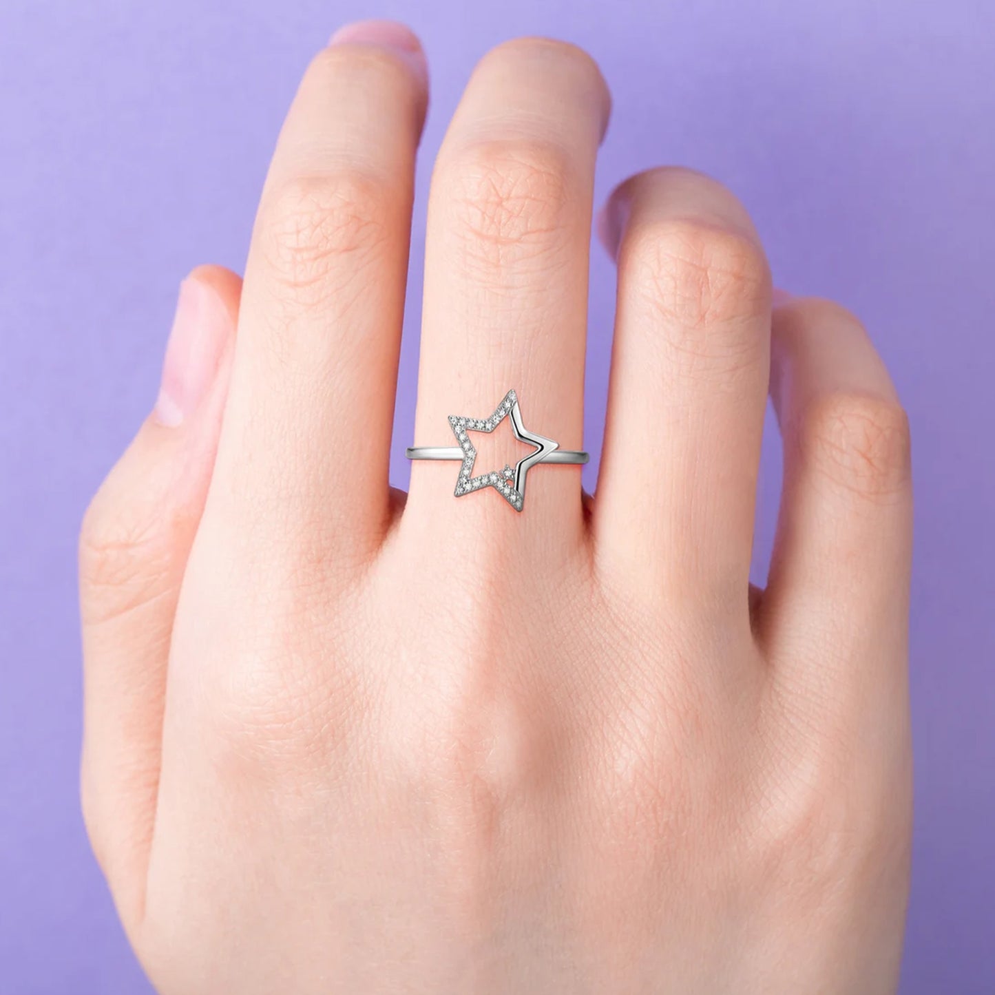 Open Star Diamond Ring