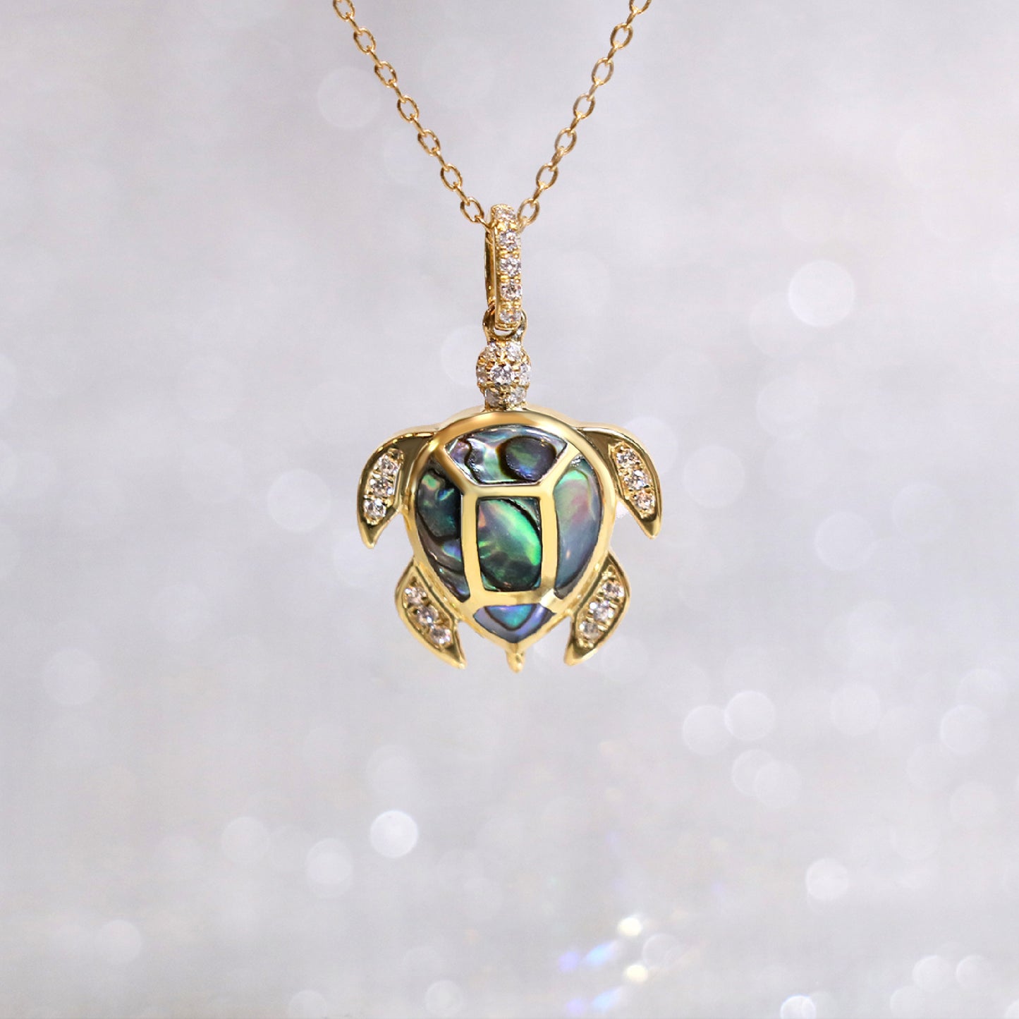 Turtle Abalone Diamond Pendant