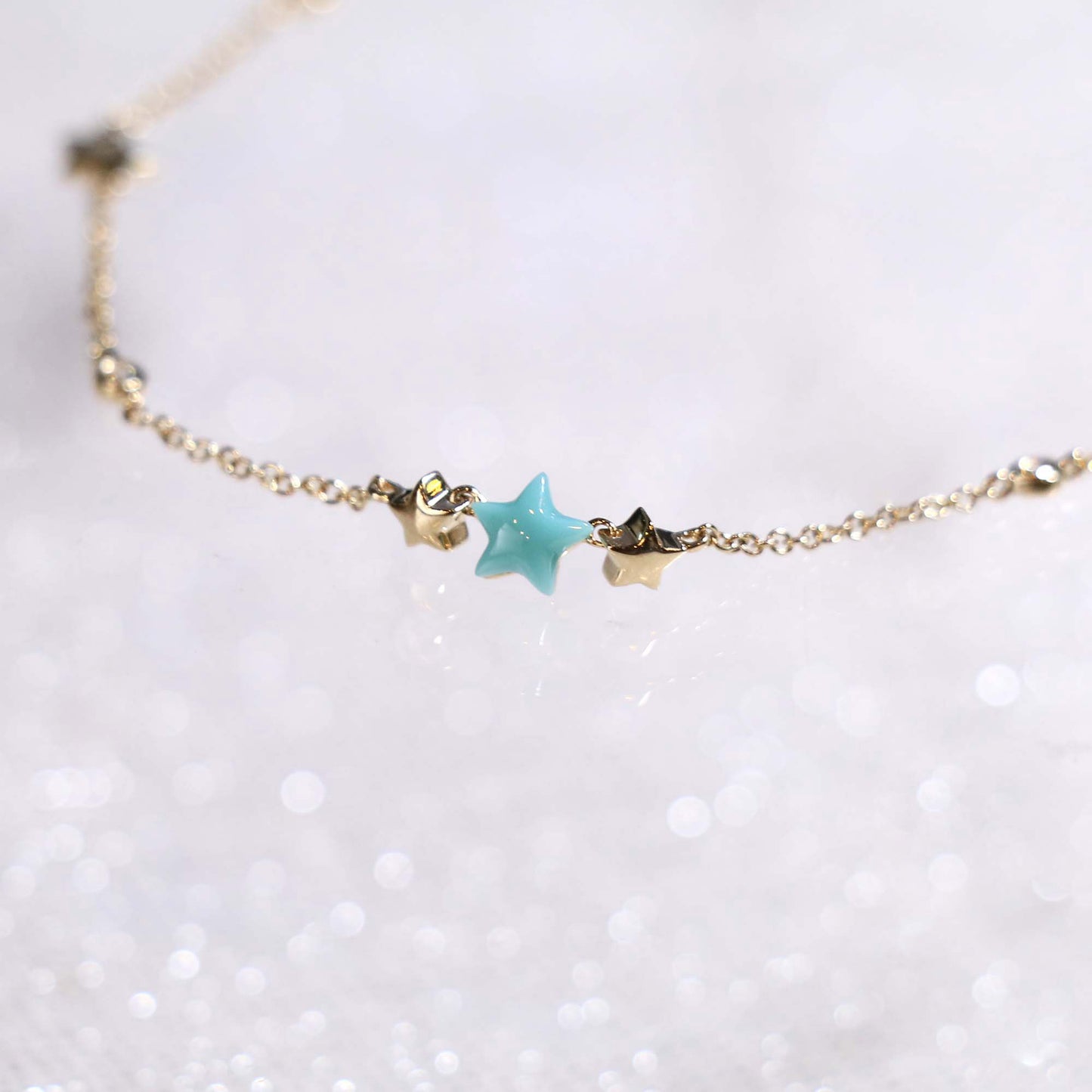 Star Turquoise Station Necklace