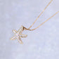 White Opal Diamond Starfish Gold Necklace