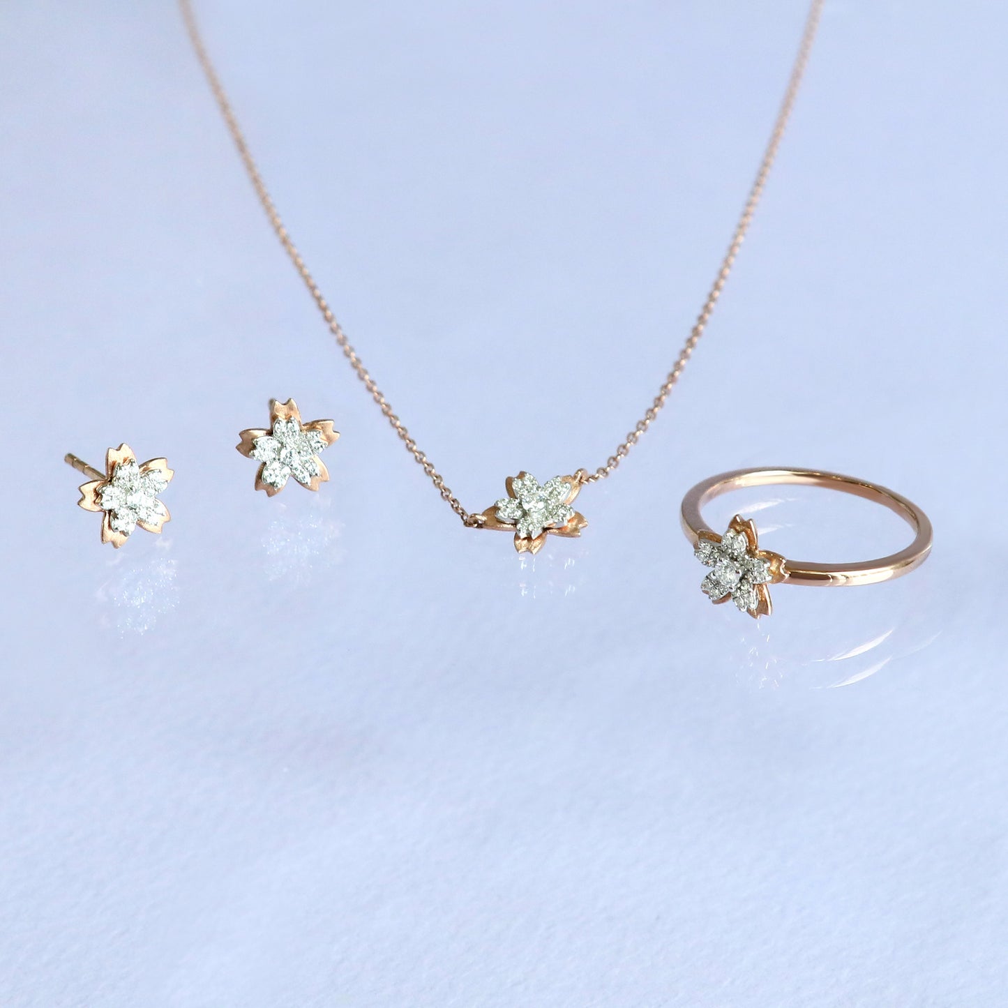 Sakura Flower Diamonds Necklace