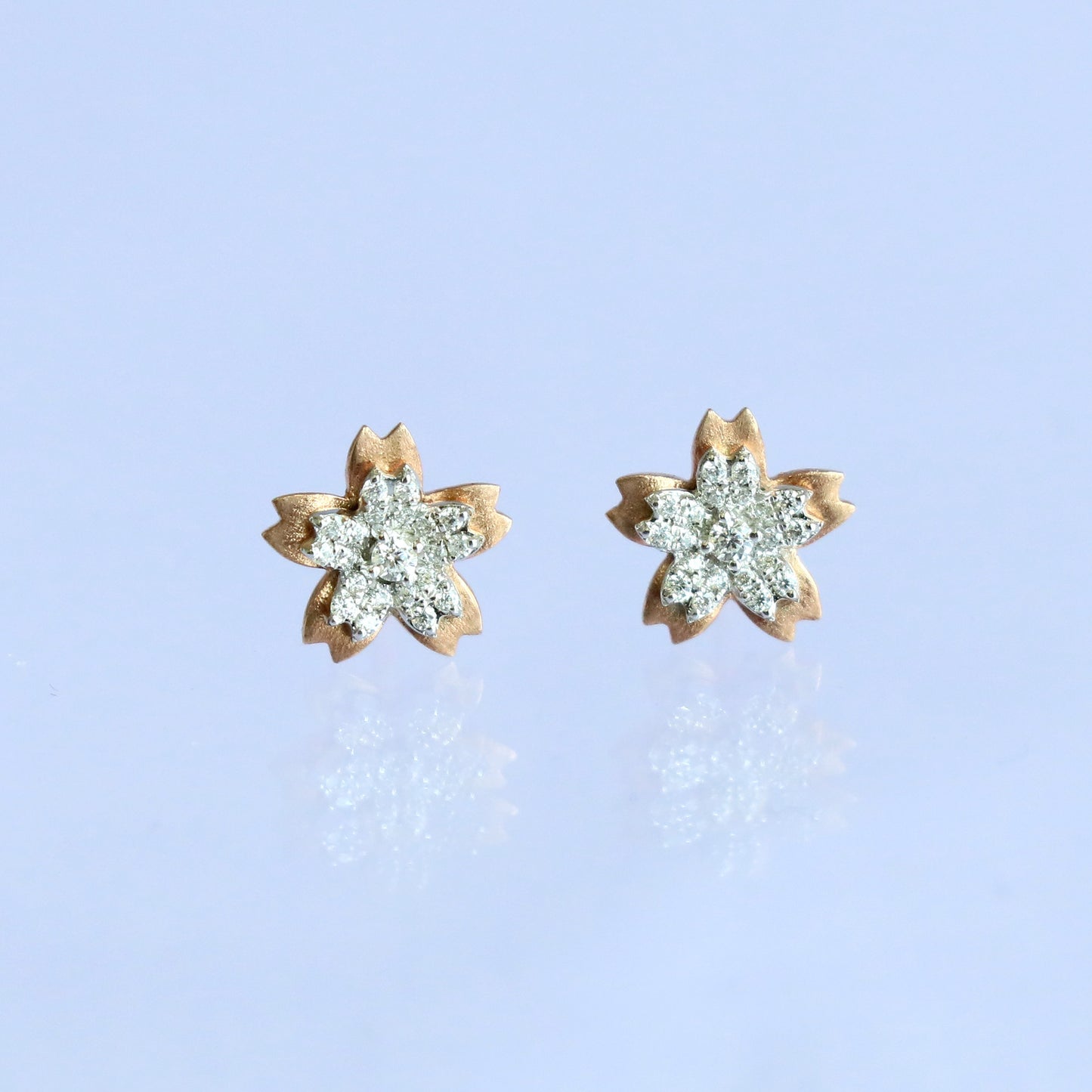 Sakura Flower Diamonds Earrings