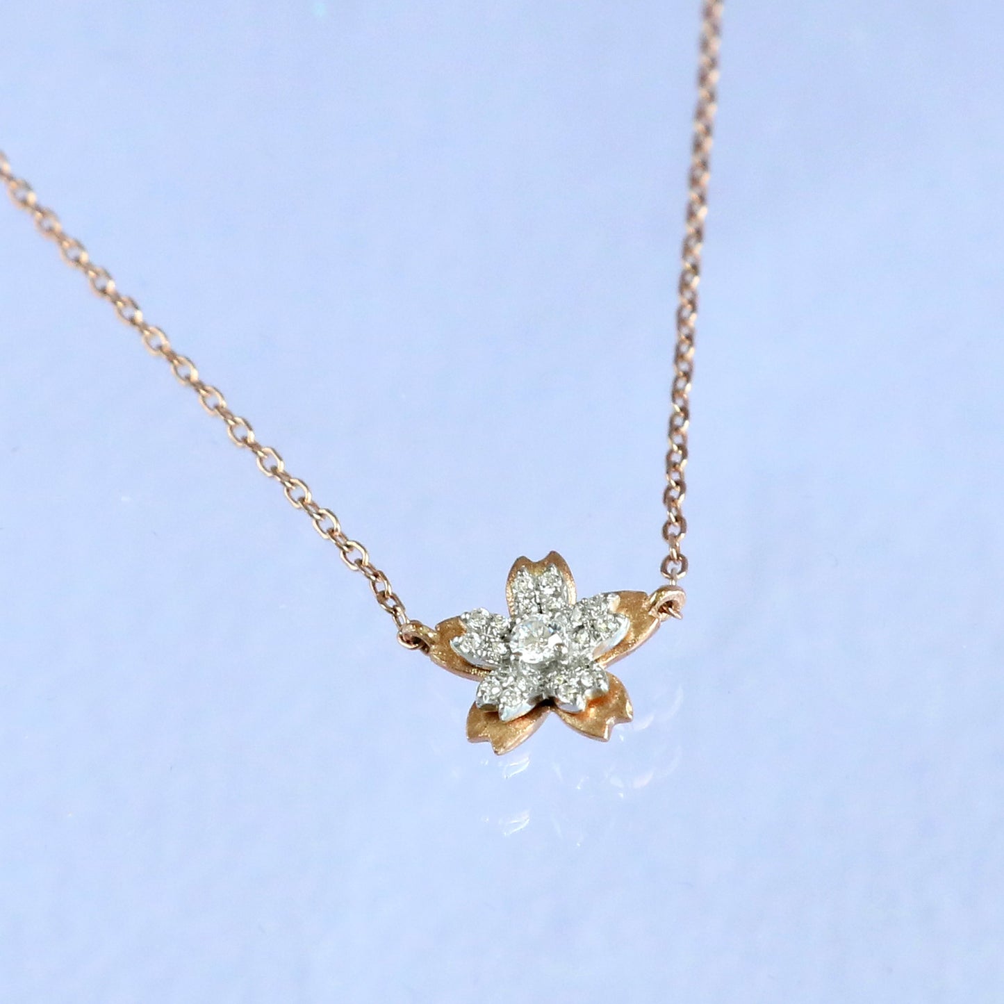 Sakura Flower Diamonds Necklace