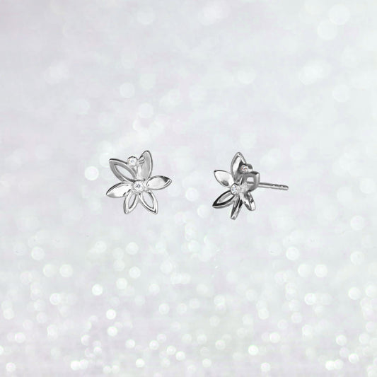 Christmas Flower Diamond Earrings