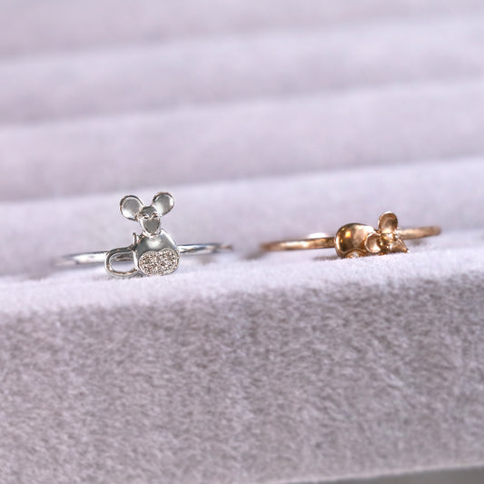 小萌銀鼠六鑽戒指 - LaSua Jewelry