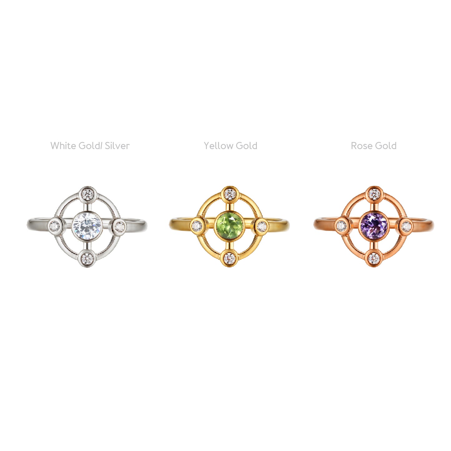 Solar Cross Gems Ring