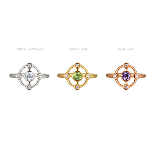 Solar Cross Gems Ring
